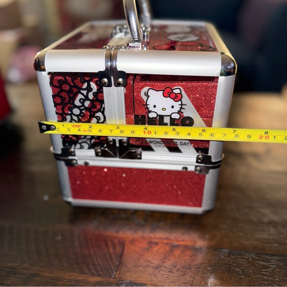 Hello Kitty Sanrio Foldable Makeup Glitter Travel Box Gift For Girls Woman New - Picture 7 of 16